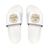 Men's 'God Money Power' White Removable-Strap Slide Sandals