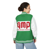 Letterman Jacket — GMP "God Money Power" Red & White Varsity