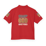 Youth Polo Shirt – GMP GOD Money Power Graphic