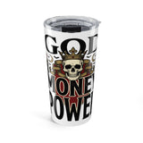 20oz Skull Crown Tumbler — God Money Power Insulated Travel Cup