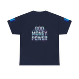 God Money Power Graphic Tee — Blue Urban Streetwear T-Shirt