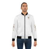 Money Power Bomber Jacket — GMP Graphic White Men’s Jacket