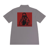 Men's Polo Shirt — 'God Money Power' Red Graphic Jesus Design