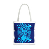 Blue 'God, Money, Power' Graphic Tote Bag – Spiritual Streetwear AOP