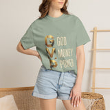 T-Shirt — GVMP Gold Graphic: "God Money Power" Statement Tee