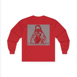 Long Sleeve Tee — 'God Money Power' Stenciled Icon Design