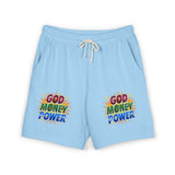 God Money Power Fleece Sweat Shorts — Lightweight Garment-Dyed Lounge Shorts