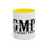GMP "God Money Power" Accent Coffee Mug — Bold Black Scripture-Inspired Design (11/15oz)