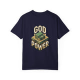 God Power T-Shirt — Faith Graphic Tee with Vintage Tank Illustration