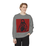 Graphic Sweatshirt — 'Blessed Rebel' Vintage Jesus Masked Design