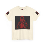 Graphic Tee - Red Mystic Hooded Figure Streetwear
