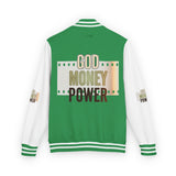 Letterman Jacket — 'God Money Power' Retro Varsity Jacket