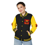 Letterman Jacket — "God Money Power" Red & White Varsity Jacket