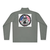 Quarter-Zip Pullover — God Bless Power USA Flag Graphic
