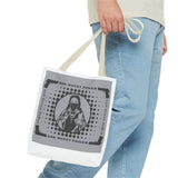 Religious Icon Tote Bag — "God Money Power" Graphic Canvas Tote