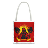 Sunrise Rasta Tote Bag – "God Money Power" Graphic Beach Shopper