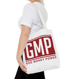 GMP Tote Bag — God Money Power Red Logo All-Over Print Tote