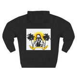 Tropical Saint Hoodie — Palm Trees & Sunrise Graphic Pullover