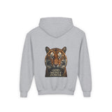 Tiger 'God Money Power' Youth Hoodie — Bold Graphic Pullover for Kids