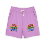 God Money Power Fleece Sweat Shorts — Lightweight Garment-Dyed Lounge Shorts