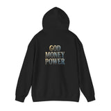 God Money Power Hoodie — Graphic Religious Inspirational Pullover