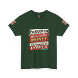 Put GOD First Hustle For The MONEY Tee - Faith & Motivation Graphic T-Shirt