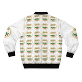 Money Crest Bomber Jacket — All-Over Print Luxury Money Emblem Design