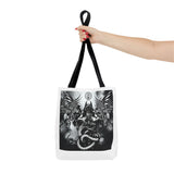 Angel Of Death Gothic Angel & Serpent Art Tote Bag – Dark Mystic Graphic Carryall