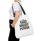 God Money Power Tote Bag — Inspirational Faith & Prosperity Canvas Tote
