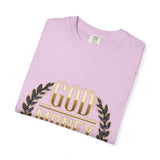 God Money Power T-Shirt — Bold Gold Laurel Graphic Tee