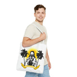 Religious Icon Bandana Tote Bag — 'God Honors Power' Palm Tree Sun Tote