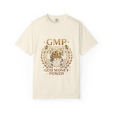 GMP Tiger Crest T‑Shirt — "God Money Power" Graphic Tee