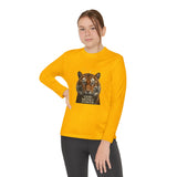 Youth Long Sleeve Tee — Tiger Face 'God • Money • Power' Graphic
