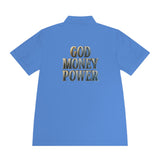 God Money Power Polo — Men's Religious Statement Sport Shirt