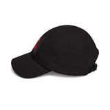 Dad Cap — Retro Red Neon Skull Embroidery