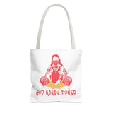 God Money Power Tote Bag — Bold Graphic Religious Streetwear Tote