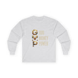 GMP Long Sleeve Tee — God Money Power Gold Graphic