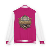 Letterman Jacket — 'God Money Power' Retro Crest Varsity Jacket