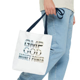 Money Power Tote Bag — 'GMP GOD' Metallic Typographic Canvas Tote