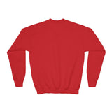 Youth Crewneck Sweatshirt — Vintage Halloween Pumpkin "GOD MONEY POWER"