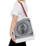 Religious Icon Tote Bag — "God Money Power" Graphic Canvas Tote