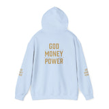 God Money Power Hoodie — Graphic Religious Statement Sweatshirt