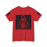 Graphic Tee - Red Mystic Hooded Figure Streetwear