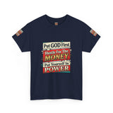 Put GOD First Hustle For The MONEY Tee - Faith & Motivation Graphic T-Shirt