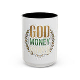 Coffee Mug — "God Money Power" Inspirational Accent Mug (11/15 oz)