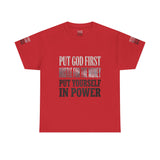Inspirational Faith Tee — "Put God First, Hustle for the Money, Put Yourself in Power"