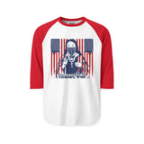 Patriotic Bandana Portrait Raglan Shirt — "Cash Money Power" Graphic