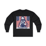 Long Sleeve Tee - Patriotic Bandana Mask Design with 'God, Money & Power' Graphic