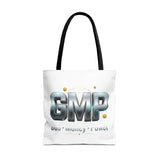 GMP Metallic Logo Tote Bag — God Money Power Graphic Tote