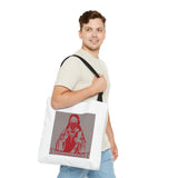 God Money Power Tote Bag - Red Graphic Religious Icon Design